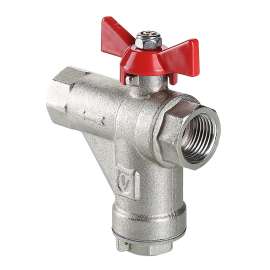 Кран шаровой VALTEC со встроенным прямым фильтром ВН-ВН 3/4" бабочка, Размер запорной арматуры: 3/4", фото 