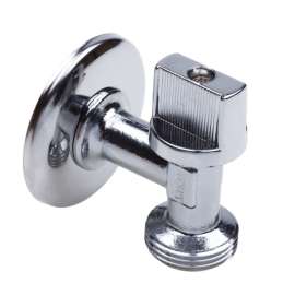 Кран шаровой AQUALINK угловой для подключения сантехнических приборов 1/2"x3/4" ручка, фото 
