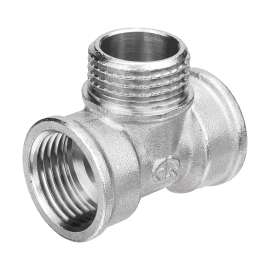 Тройник переходной ВР-НР-ВР никель 3/4"x1/2"x3/4" AQUALINK, фото 