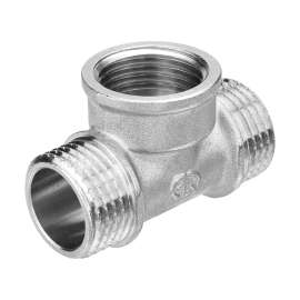 Тройник переходной НР-ВР-НР никель 3/4" AQUALINK, фото 