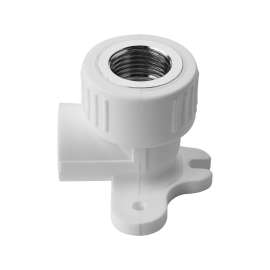 Угол резьбовой полипропиленовый настенный с ВР с креплением 25х1/2" бел. AQUALINK, фото 