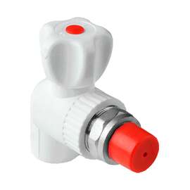 Кран шаровый для подключения радиатора угловой полипропиленовый 25x3/4" бел. AQUALINK, Размеры ППР с дюймами: 25x3/4", Диаметр трубы ППР: 25, фото 