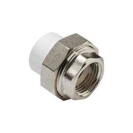 Муфта полипропиленовая резьбовая разъемная с металлической ВР 32х3/4"  бел. AQUALINK, Диаметр трубы ППР: 32, Размер разъемная с металлической ВР: 32х3/4", фото 