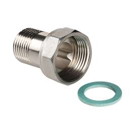 Полусгон с накидной гайкой  3/4"x1/2" никель VALTEC, Диаметр: 3/4"x1/2", фото 