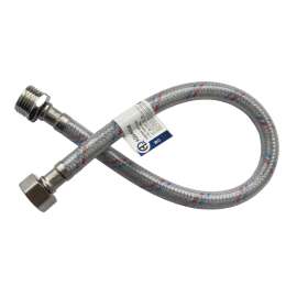 Гибкая подводка для воды с ПВХ покрытием 30см G1/2"ВР-G1/2"НР AQUALINE, Длина гибкой подводки (см): 30, фото 