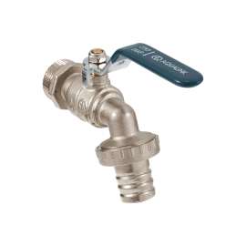 Кран шаровой AQUALINK водоразборный со штуцером 1/2" ручка, фото 