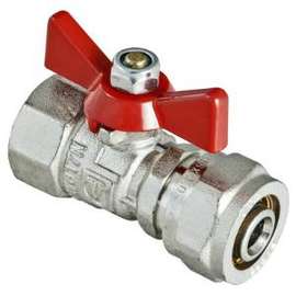 Кран шаровой VALTEC внутр. под обжим 16*1/2" бабочка, фото 