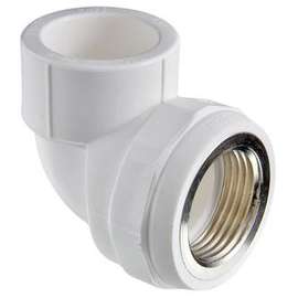 Угол резьбовой полипропиленовый с металлической ВР 32x1" бел. VALTEC, Размер с металлической ВР: 32x1", Диаметр трубы ППР: 32, фото 