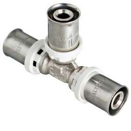 Тройник МП пресс 32x20x26 VALTEC, Диаметр трубы МП: 32, Размер: 32x20x26, фото 