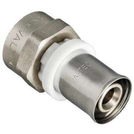 Муфта МП пресс с ВР 16x3/4" VALTEC, Диаметр трубы МП: 16, Размер муфты с резьбой: 16x3/4", фото 
