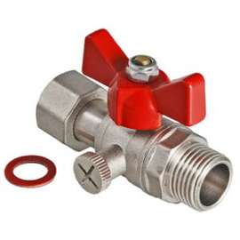 Кран шаровой VALTEC для подключения манометра с наружной резьбой 1/2"x1/4" бабочка, фото 