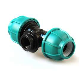 Тройник ПЭ с ВР 32x1" UNIO, Размер тройника ПЭ с резьбой: 32x1", фото 