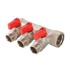 Коллектор НР с отсекающими кранами  3/4",3x1/2" VALTEC, фото 