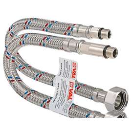 Гибкая подводка для воды 60см G1/2"ВР-М10 НР (ПАРА штуцер 18мм + штуцер 35мм ) ст/гайка VALTEC, фото 