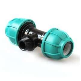 Тройник ПЭ с НР 25x1" UNIO, Размер тройника ПЭ с резьбой: 25x1", фото 