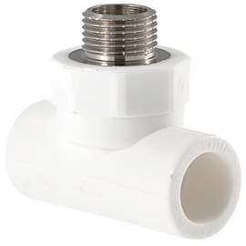 Тройник полипропиленовый переходной на НР 32х1/2" бел. VALTEC, Размер тройника переходного на резьбу: 32х1/2", фото 