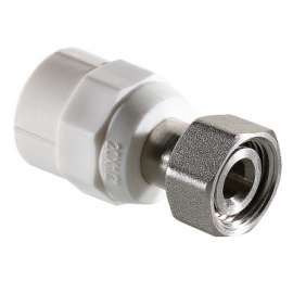 Муфта полипропиленовая резьбовая с накидной гайкой 20x1/2","конус"  бел. VALTEC, фото 