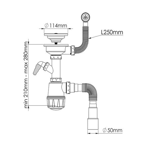 Сифон для мойки с круглым переливом NOVA PLASTIK, фото , изображение 2