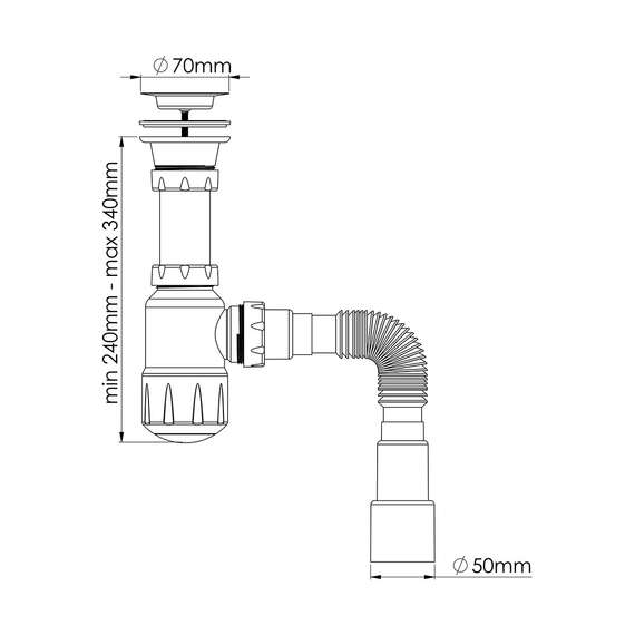 Сифон для умывальника NOVA PLAST, фото , изображение 2