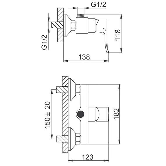 Смеситель для душевой кабины R20101 FRUD, фото , изображение 2