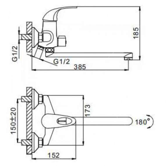Смеситель для ванны F2202 FRAP, фото , изображение 2