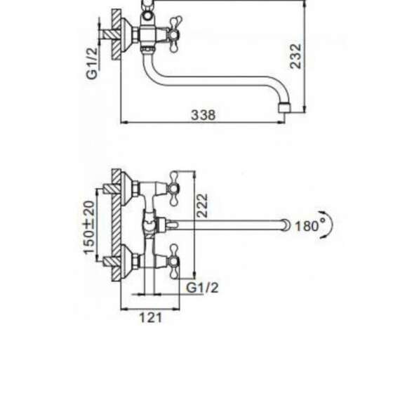Смеситель для ванны F2208 FRAP, фото , изображение 2