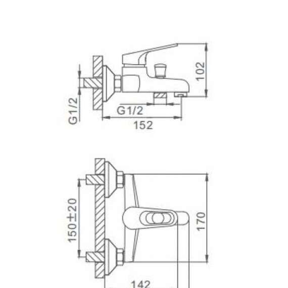 Смеситель для ванны F3013 FRAP, фото , изображение 2