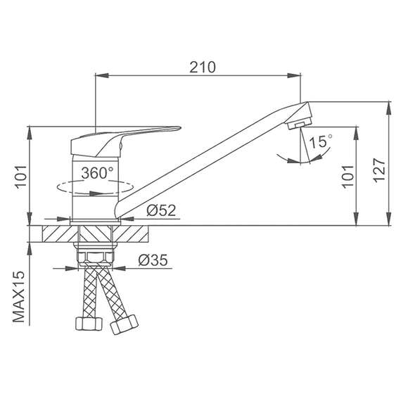 Смеситель для кухни R49104 FRUD, фото , изображение 2