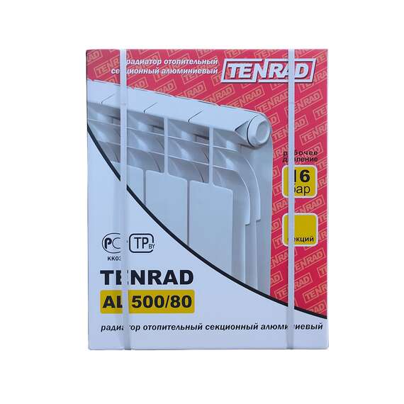 Радиатор алюминиевый TENRAD 500/80 6 секц., Количество секций: 6, фото , изображение 2