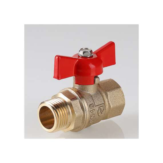 Кран шаровой VALTEC СТАНДАРТ PN 40 ВР-НР  3/4" бабочка, Размер запорной арматуры: 3/4", фото 