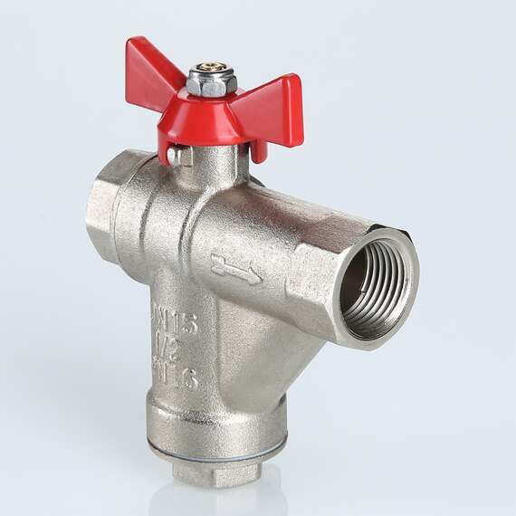 Кран шаровой VALTEC со встроенным прямым фильтром ВН-ВН 1/2" бабочка, Размер запорной арматуры: 1/2", фото , изображение 2 Кран шаровой VALTEC со встроенным прямым фильтром ВН-ВН 1/2" бабочка, Размер запорной арматуры: 1/2", фото , изображение 2