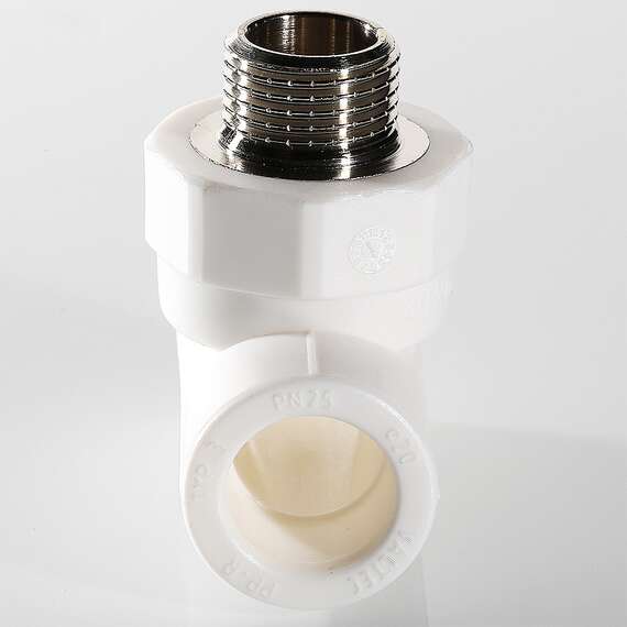 Тройник полипропиленовый переходной на НР 40x1" бел. VALTEC, Размер тройника переходного на резьбу: 40x1", фото , изображение 2