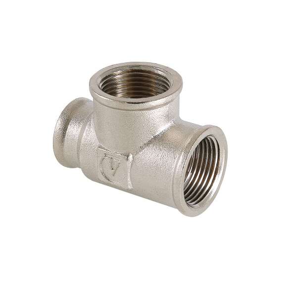 Тройник переходной ВР никель 3/4"x1/2"x1/2" VALTEC, Диаметр: 3/4", Размер перехода тройника: 3/4"x1/2"x1/2", фото 