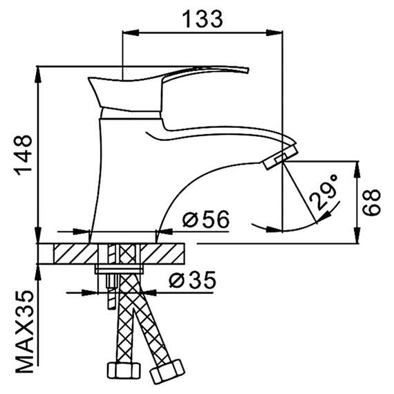 Смеситель для раковины F1001 FRAP, фото , изображение 2