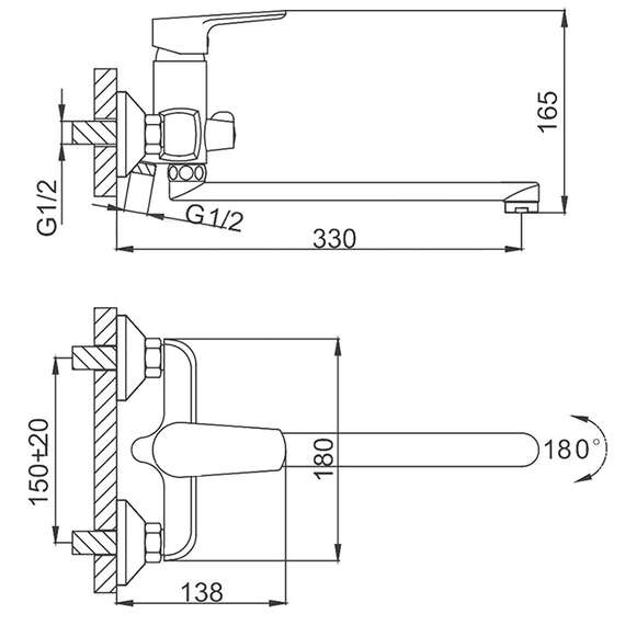 Смеситель для ванны R22105 FRUD, фото , изображение 2