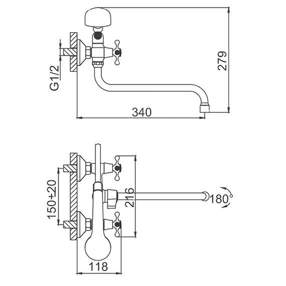 Смеситель для ванны R22108 FRUD, фото , изображение 2