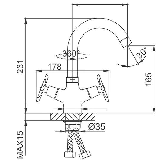 Смеситель для раковины R13601 FRUD, фото , изображение 2
