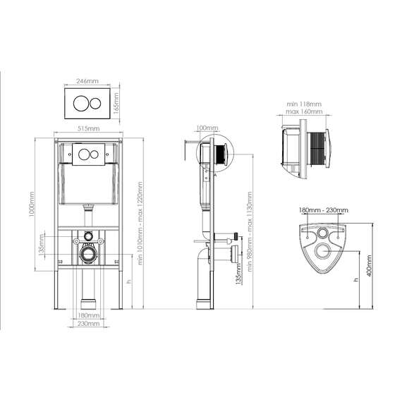 Инсталляция сантехническая с рамой, без кнопки NOVA PLAST, фото , изображение 2