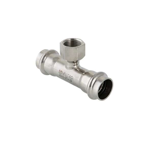 Тройник нерж сталь с ВР 54х1/2" VALTEC, Размер тройника из нержавеющей стали: 54х1/2", фото 