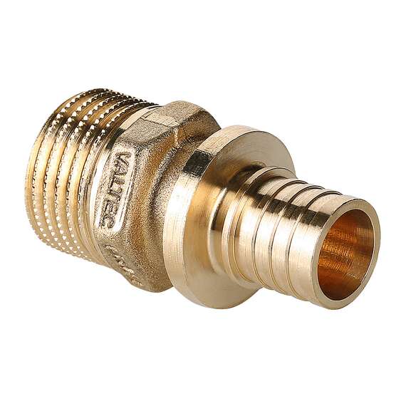 Муфта надвижная с переходом на наружную резьбу 25(3,5) мм х 3/4" VALTEC, Диаметр трубы МП: 25, Размер аксиального фитинга: 25(3,5) х 3/4", фото 