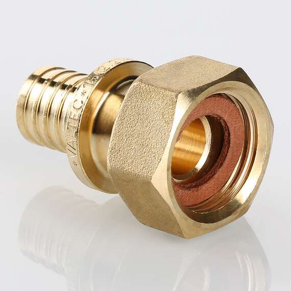 Муфта надвижная с накидной гайкой 25(3,5) мм х 3/4" VALTEC, Диаметр трубы МП: 25, Размер аксиального фитинга: 25(3,5) х 3/4", фото , изображение 2