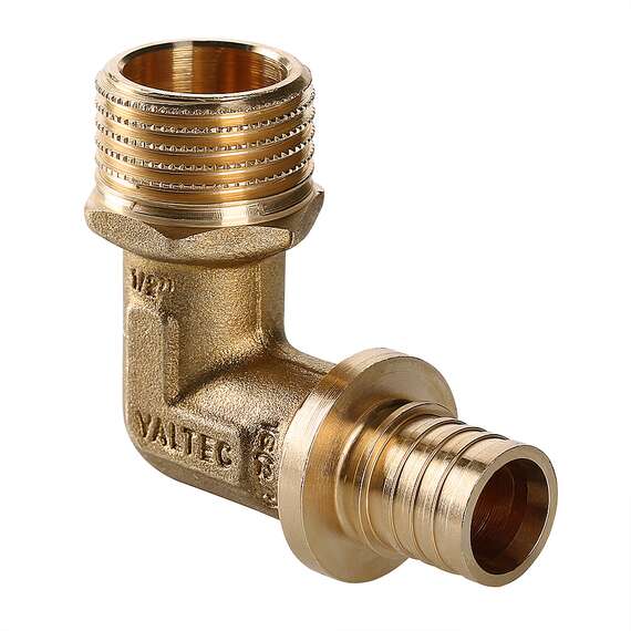 Угольник надвижной с переходом на наружную резьбу 25(3,5) х 3/4" мм VALTEC, Диаметр трубы МП: 25, Размер аксиального фитинга: 25(3,5) х 3/4", фото 