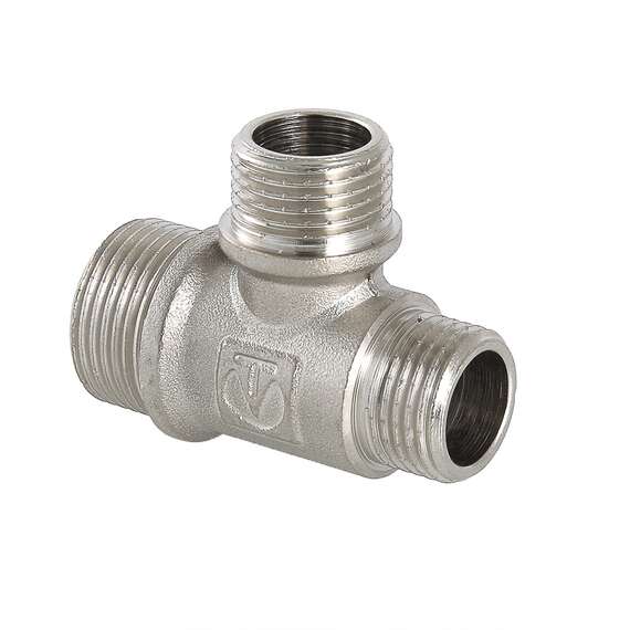 Тройник переходной НР никель 3/4"x3/4"x1/2" VALTEC, Диаметр: 3/4", Размер перехода тройника: 3/4"x3/4"x1/2", фото 