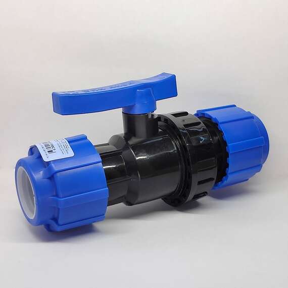 Кран шаровой ПЭ соединительный 32x32 ТПК-АКВА, Размер шарового крана ПЭ: 32x32, фото , изображение 2