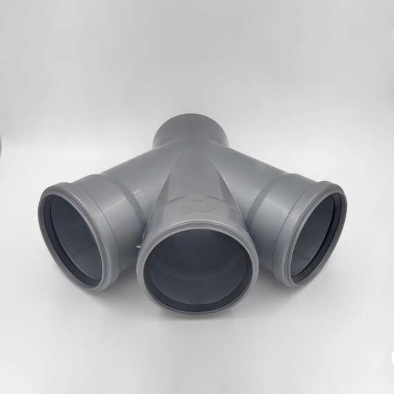 Крестовина одноплоскостная внутр. канализация 110x110x110 угол 45° Lammin, Диаметр канализационной трубы: 110, фото , изображение 2