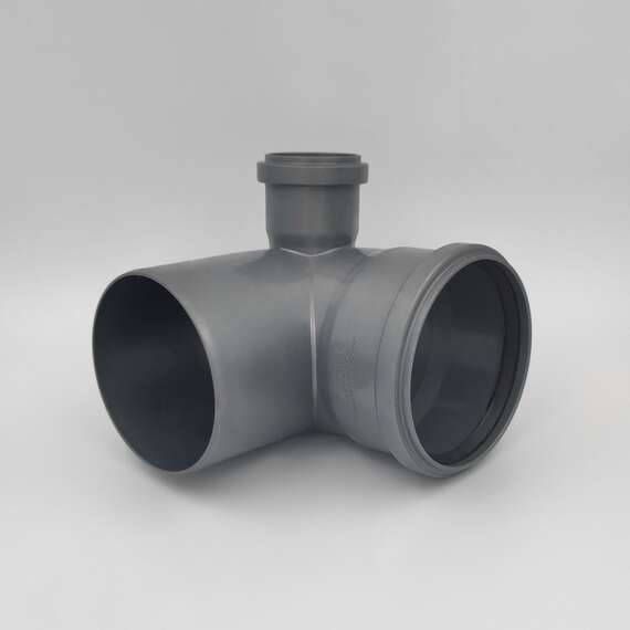 Отвод с выходом на 50 внутр. канализация D 110x90° левый Lammin, Диаметр канализационной трубы: 110, Тип отвода: левый, фото , изображение 2