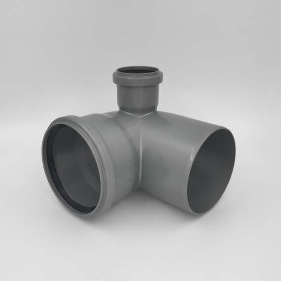 Отвод с выходом на 50 внутр. канализация D 110x90° правый Lammin, Диаметр канализационной трубы: 110, Тип отвода: правый, фото , изображение 2