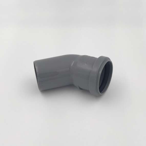 Отвод внутр. канализация D 50x45° Lammin, Диаметр канализационной трубы: 50, Угол наклона: 45°, фото , изображение 2