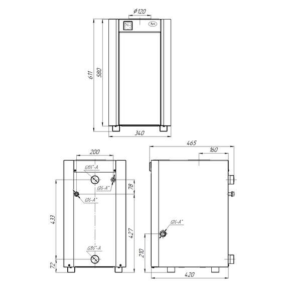 Газовый котел ТАГАНРОГ ГАЗОАППАРАТ ЛУЧ КСГ-10 TGV-307, фото , изображение 5