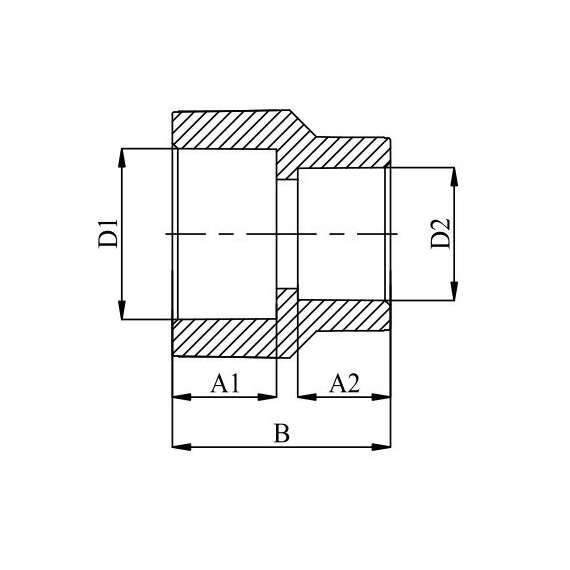 Муфта полипропиленовая переходная 25x20 сер. HEISSKRAFT, Размер переходной : 25x20, фото , изображение 2